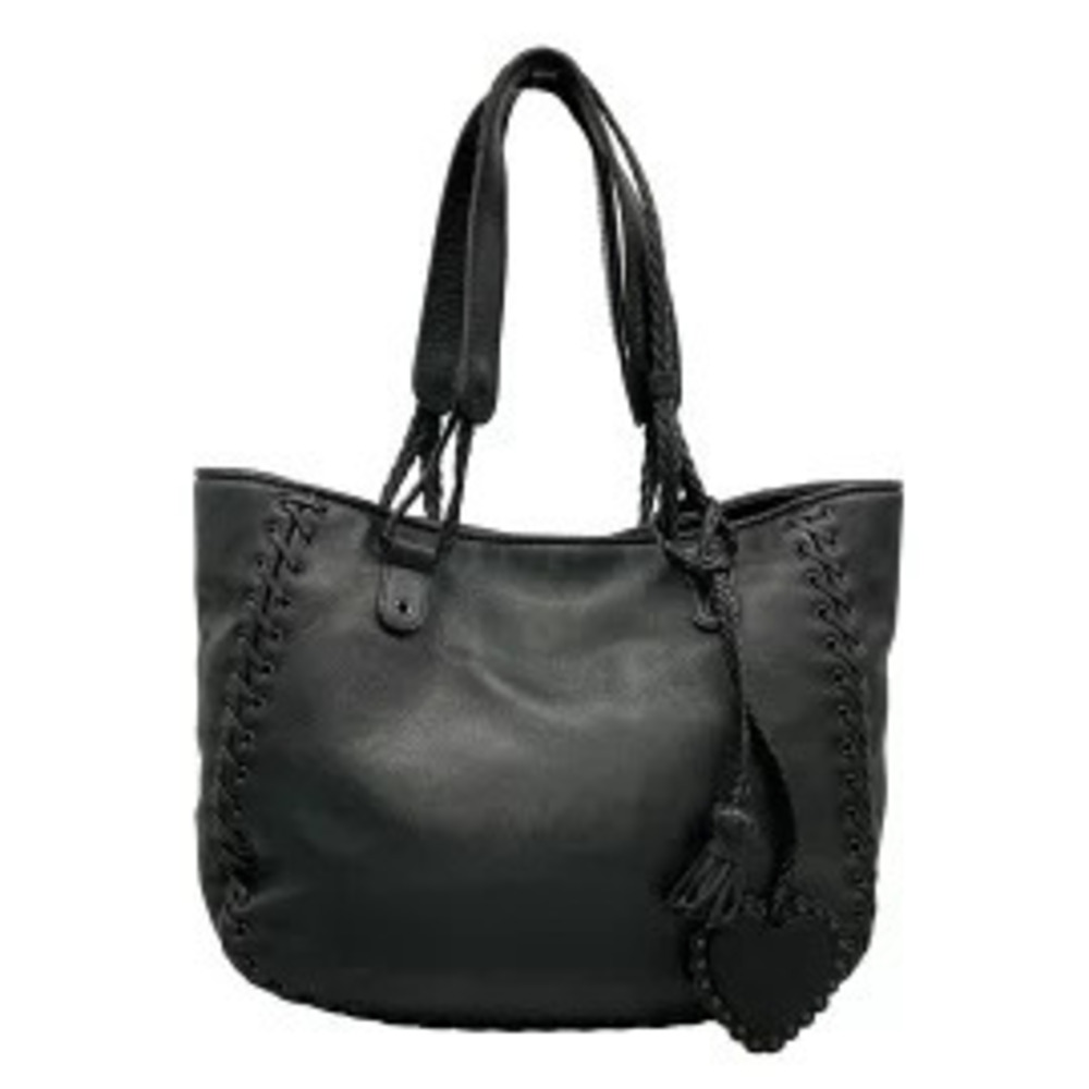Christian Dior Ethnic Heart Tote Bag Black Leather
